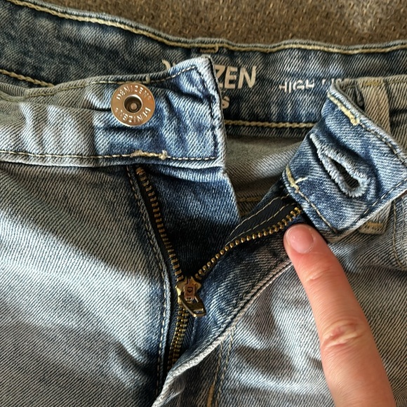 High Rise Ripped Jean Shorts - Picture 3 of 4